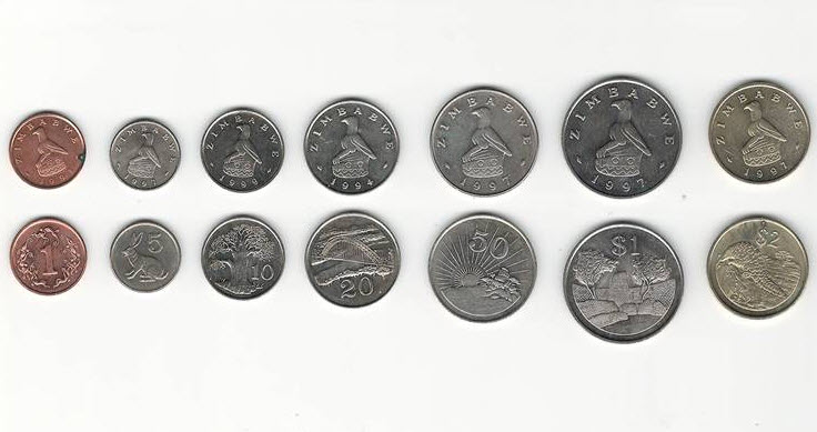 Zimbabwe 7 Coins 1991-1997